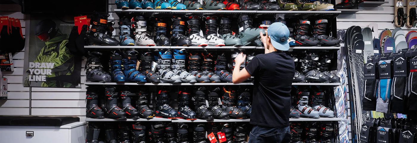 Kontakta oss på Roupéz Skidshop - Bild från pjäxvägg